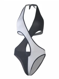 Contrast Color Halter One Pieces Swimsuits -Bambam Clothing Shop P 20210601141405063 727