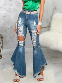 Fashion Hollow Out High Waist Design Jeans -Bambam Clothing Shop P 20210716093258737 368
