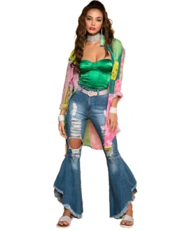 Fashion Hollow Out High Waist Design Jeans