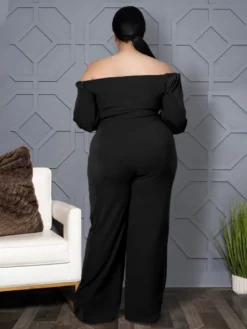 Plus Size Solid Wide Leg Women Jumpsuit -Bambam Clothing Shop P 20210717111930425 585