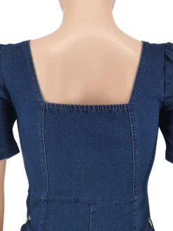 Stylish Hollow Out Square Neck Zipper Romper -Bambam Clothing Shop P 20210913112616123 306