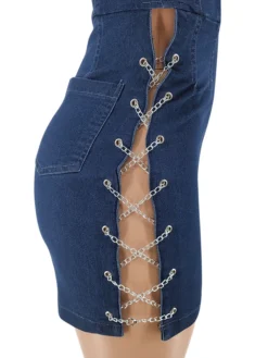 Stylish Hollow Out Square Neck Zipper Romper -Bambam Clothing Shop P 20210913112618304 936