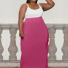 Casual Solid Tassel Plus Size Maxi Skirt