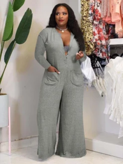 Casual Solid Loose Plus Size Jumpsuits