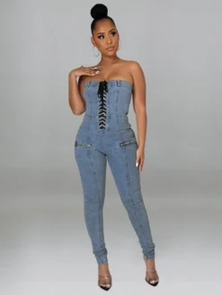 Sexy Off Shoulder Strapless Tie Wrap Jumpsuits -Bambam Clothing Shop P 20211110153425322 976
