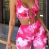 Summer Tie Dye Cropped 2 Piece Short Sets