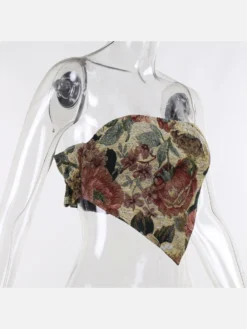 Jacquard Weave Flower Strapless Womens Cami -Bambam Clothing Shop P 20220305135911239 652