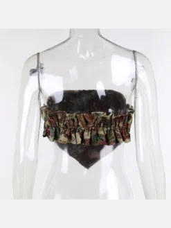 Jacquard Weave Flower Strapless Womens Cami -Bambam Clothing Shop P 20220305135912523 912