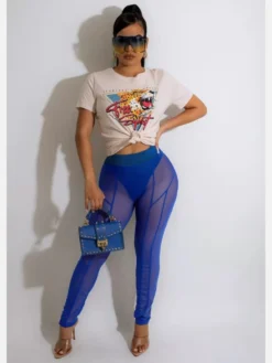 Sexy Perspective High Waist Skinny Long Pants