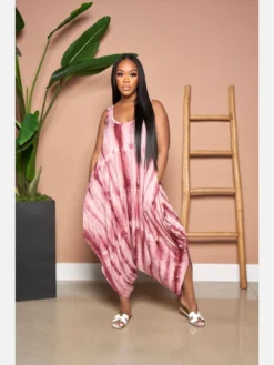 Irregular Leisure Time Tie Dye Loose Jumpsuit