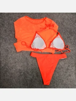 Pure Color Beach Three-Piece Bikini Sets -Bambam Clothing Shop P 20220323113653243 725