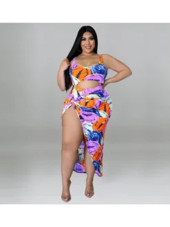 Summer 2-Piece Printed Plus Size Bikini Sets