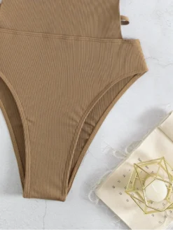 Spaghetti Straps Solid Hollow Out One Piece Swimsuits -Bambam Clothing Shop P 20220406105341576 908