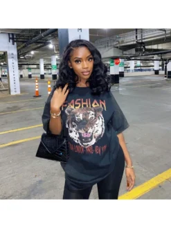 Fashion Casual Letter Printing Women's Half Sleeve T-Shirt