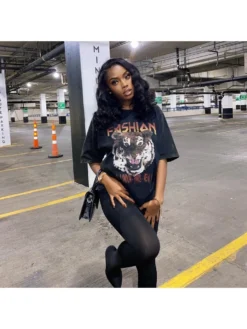 Fashion Casual Letter Printing Women's Half Sleeve T-Shirt -Bambam Clothing Shop P 20220418095640305 335