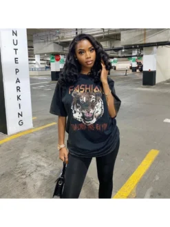 Fashion Casual Letter Printing Women's Half Sleeve T-Shirt -Bambam Clothing Shop P 20220418095642298 640