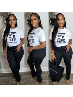 Loose Crew Neck Short Sleeve Printing T-Shirt