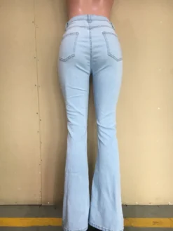 Blue Ripped Hollow Out Bootcut Jean Pants -Bambam Clothing Shop P 20220508173442184 793