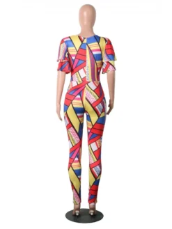 Casual Fashion Printing Short Sleeve Jumpsuit For Women -Bambam Clothing Shop P 20220516104044486 933