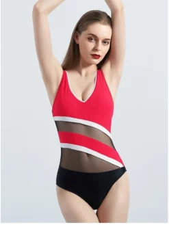 Sexy Gauze Patchwork Women's One-Piece Swimsuit -Bambam Clothing Shop P 20220522021641166 968