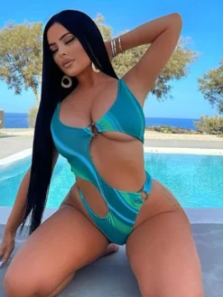 Sexy Printing Hollowed Out Irregular Women's One Piece Swimsuit -Bambam Clothing Shop P 20220524024142985 983