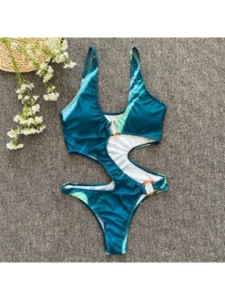 Sexy Printing Hollowed Out Irregular Women's One Piece Swimsuit -Bambam Clothing Shop P 20220524024145085 463
