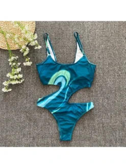 Sexy Printing Hollowed Out Irregular Women's One Piece Swimsuit -Bambam Clothing Shop P 20220524024147387 275