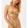 Sexy Striped Printing Hollowed Out Women's One-Piece Swimsuit
