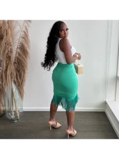 Summer Fashion Pure Color Tassels Women's Skirt -Bambam Clothing Shop P 20220524145641384 985