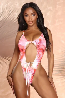 Sexy Printing Hollowed Out Bandage Women One Piece Swimsuit