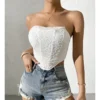 Nightclub Lace Backless Pure Color Strapless Camisoles