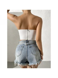 Nightclub Lace Backless Pure Color Strapless Camisoles -Bambam Clothing Shop P 20220602102948161 148