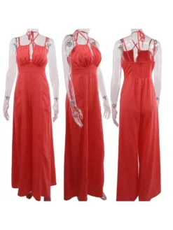 Fashion Backless Pure Color Jumpsuit -Bambam Clothing Shop P 20220611181812434 965
