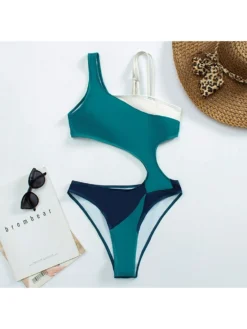 Fashion Contrast Color Hollowed Out Women's One-pieces -Bambam Clothing Shop P 20220622140852896 673