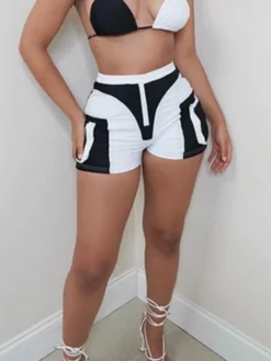 Summer Fashion Contrast Color Shorts For Women