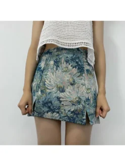 Embroidery Split Hem Skirt For Women
