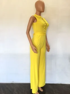 Sexy Pure Color Sleeveless Wide Leg Jumpsuit -Bambam Clothing Shop P 20220812094536917 142
