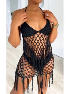 Sexy Seaside Halter Hollowed Out Tassels Swimsuit -Bambam Clothing Shop P 20220822142618552 135