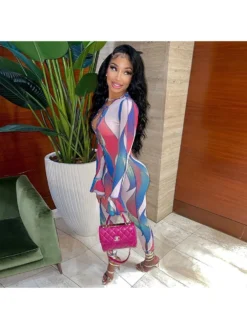 Sexy Tie Wrap Printed Fall Long Sleeve Jumpsuits -Bambam Clothing Shop P 20220907105958459 493