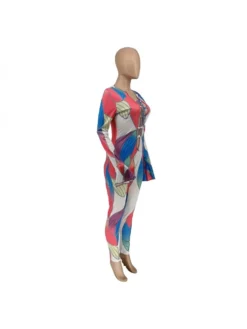 Sexy Tie Wrap Printed Fall Long Sleeve Jumpsuits -Bambam Clothing Shop P 20220907110003373 761