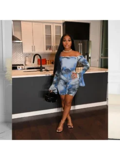 Skinny Off Shoulder Backless Mesh Women's Rompers