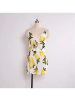 Holiday V Neck Hollowed Out Lace Up Rompers -Bambam Clothing Shop P 20220929121001243 282