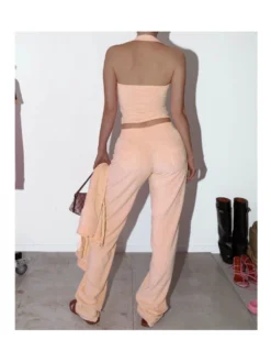 Leisure Pure Color Velvet Women's Three-piece Set -Bambam Clothing Shop P 20221011161530418 598