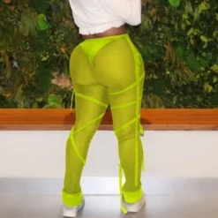 See Through Bandage Sports Long Pants For Women -Bambam Clothing Shop P 20221123095030080 854