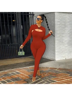 Contrast Color 2 Piece Jumpsuit Sets For Women