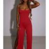 Sexy U Neck Sleeveless Backless Women's Jumpsuit