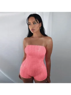 Plain Strapless Skinny Women Rompers -Bambam Clothing Shop P 20230208120013037 831