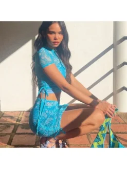 Sexy Blue Bikini Four Piece Swimsuit -Bambam Clothing Shop P 20230215092917951 326