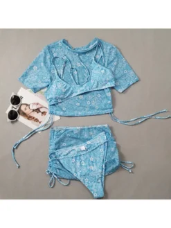 Sexy Blue Bikini Four Piece Swimsuit -Bambam Clothing Shop P 20230215092925022 742