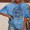 Western Flower Printed Tie Dye Women T Shirts